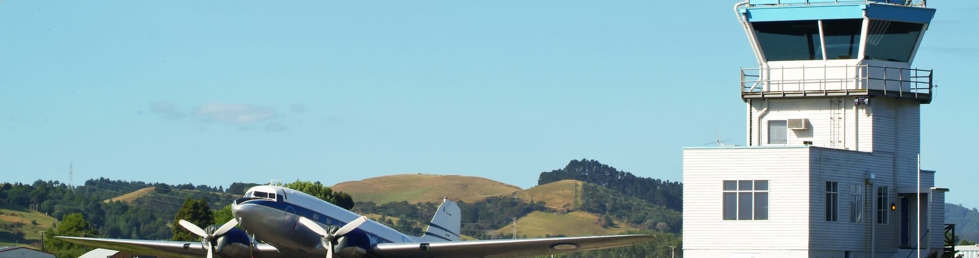 Aircraft at control tower